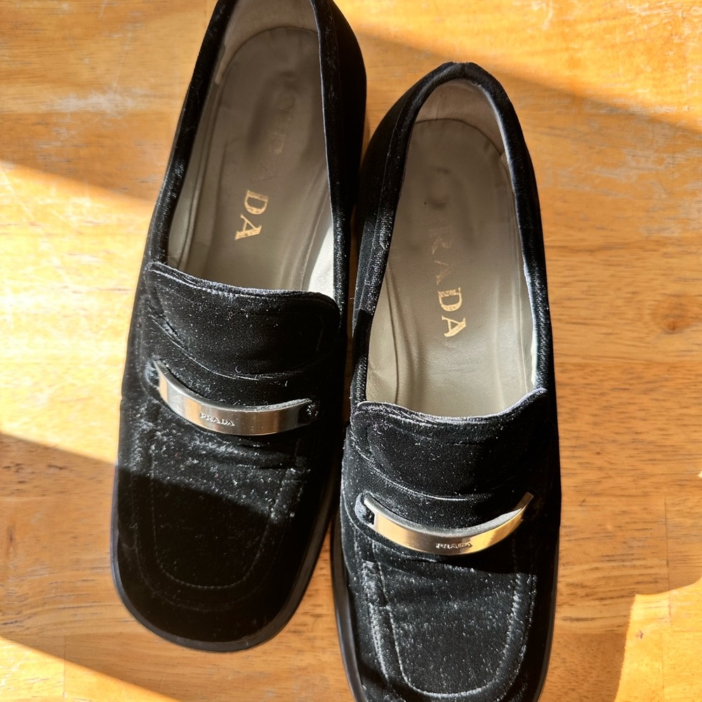 Vintage Prada Women's Black Loafers